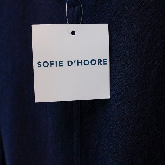 Sofie D’Hoore Gathered Neck Navy Wool Maxi Dress - Picture 9 of 11